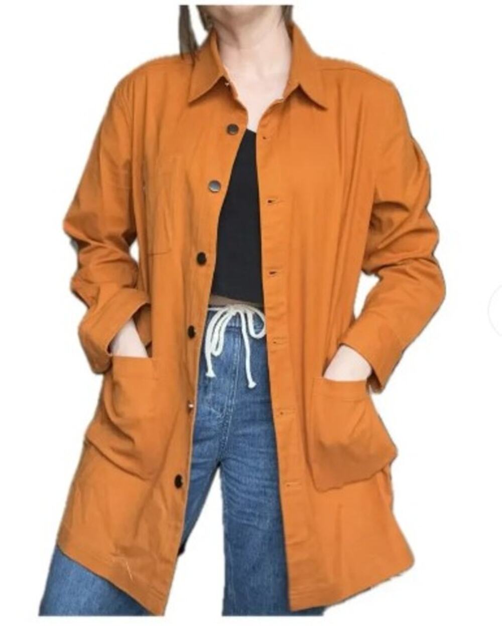 WildFang The Essential Chore Coat Long Length Cotton Orange XL